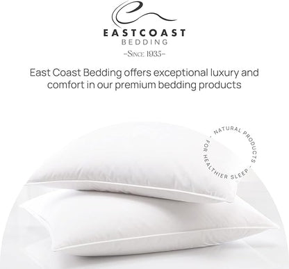 East Coast Bedding Balanced Dream 50/50 Goose Feather Down King Pillows 20x36 Inch Medium Support with 100% Cotton Shell – 2 Pack