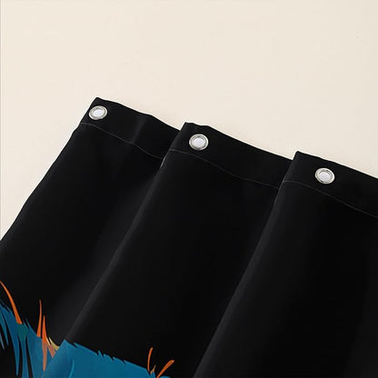 AILONEN Black Cat Shower Curtain,Wildlife Cat Bath Curtain for Adults,Animal Theme Polyester Waterproof with 12 Plastic Hooks 48" W*72" H