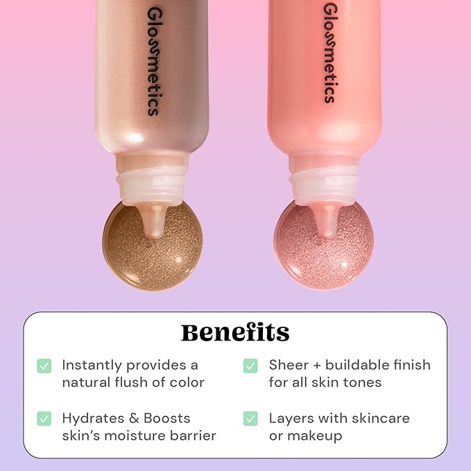 Glossmetics Sun-Kissed Glow Duo — Brightening Moisturizing Bronzing Drops & Liquid Blush for Cheeks, Makeup and Skincare for Radiant Sun-Kissed Skin — Liquid Bronzer & Blush, Pack of 2