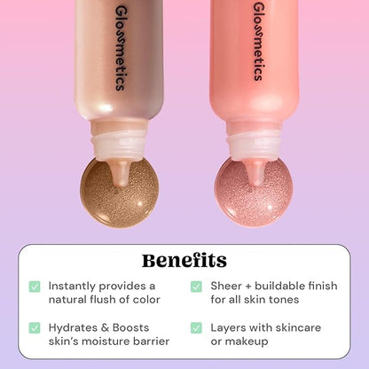 Glossmetics Sun-Kissed Glow Duo — Brightening Moisturizing Bronzing Drops & Liquid Blush for Cheeks, Makeup and Skincare for Radiant Sun-Kissed Skin — Liquid Bronzer & Blush, Pack of 2