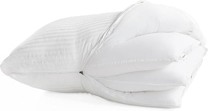 Bedsure Pillows Set of 2 - Fluffy & Soft Adjustable Layer Queen Pillows with Cotton Cover, Luxury Bed Pillows for Sleeping, Firm Pillows for Side, Back, Stomach Sleepers (1, King)