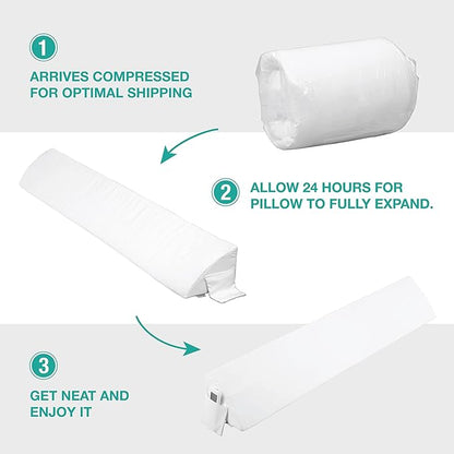 Vekkia King Bed Wedge Pillow for Headboard/Wedge Pillow Headboard/Bed Gap Filler/Headboard Pillow,Pillow Wedge for Headboard Gap Between Mattress and Headboard,Stop Loosing Your Pillows(White)