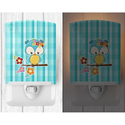 Caroline's Treasures BB6795CNL Blue Bird Ceramic Night Light Compact, UL-Certified, Ideal for Bedroom, Bathroom, Nursery, Hallway, Kitchen, 6x4x3, Multicolor