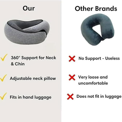 FAGOBYX Travel Pillow,Neck Pillow for Traveling,Airplane Pillow Flight Pillow,360° Travel Neck Pillows for Airplanes,Travel Neck Pillows for Airplanes,Travel Pillow,Neck Pillow (Grey)
