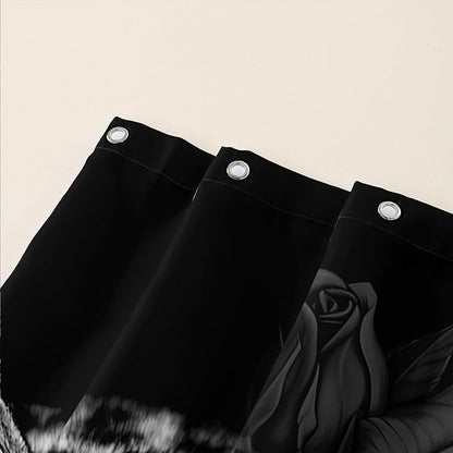 AILONEN Grey Leopard Shower Curtains for Women,Rose Leopard Bath Curtains Gifts for Lover,Polyester Waterproof for Bathroom with 12 Plastic Hooks 72" W*78" H Grey
