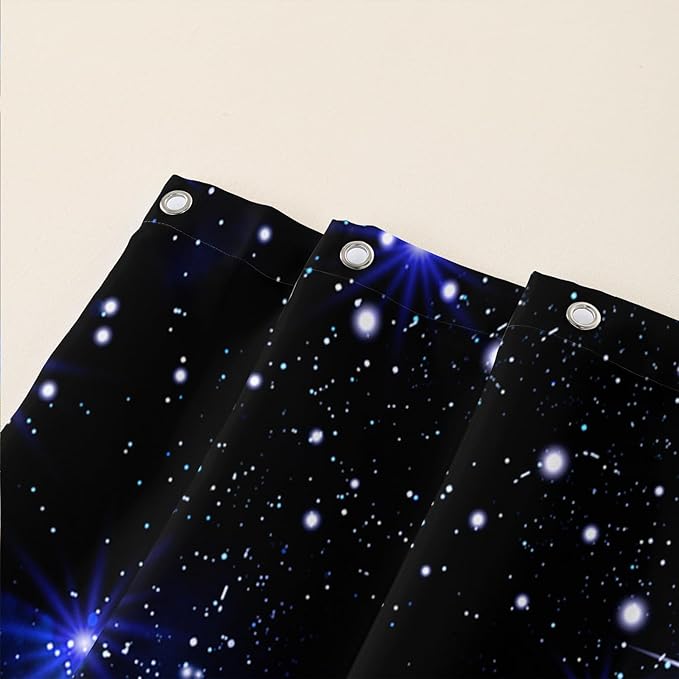 AILONEN Racing Car Shower Curtain for Bathroom, Blue Galaxy Starry Sports Cat Bath Curtain,Speed Car Shower Curtain for Kids Teen,Waterproof Curtain Bathroom 48" W*72" H Decor with 12 Plastic Hooks