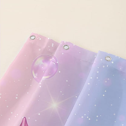 AILONEN Cute Seahorse Shower Curtain for Kids Girls,Rainbow Seahorse Bath Curtain,Ocean Coral Starfish Kawaii Shower Curtain Waterproof for Bathroom Decor with 12 Plastic Hooks, 72" W*96" H