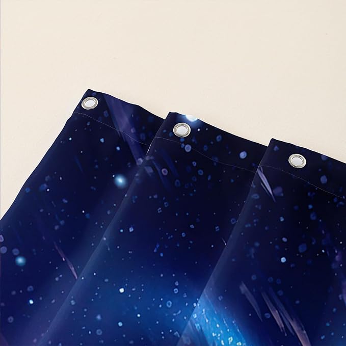 AILONEN Cat Shower Curtain,Blue Galaxy Lightning Pyramid Pet Cat Bath Curtain Gifts for Cat Lover,Polyester Waterproof for Bathroom,36" W*72" H with Plastic Hooks