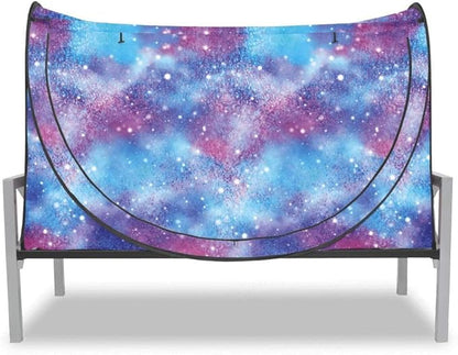 Privacy Pop up Eclipse Bed Tent Bed Drapes (Unicorn Galaxy, Full)