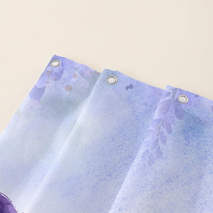 AILONEN Watercolor Dolphin Shower Curtain, Cute Dolphin Lavender Flower Bath Curtain,Modern Minimalist Purple Waterproof Fabric Shower Curtain Set with Hooks 72" W*96" H