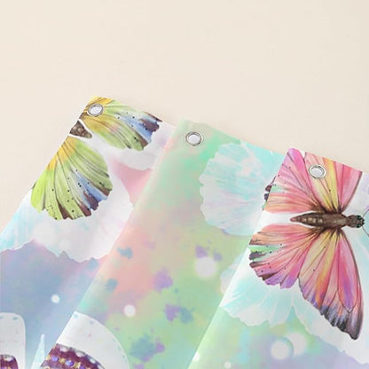 AILONEN Butterfly Shower Curtain,Rainbow Butterfly Bath Curtain,Modern Tie Dye Butterfly Art Decorative Shower Curtain with 12 Plastic Hooks (Kids/Girls/Women/Teen/) 72" W*78" H