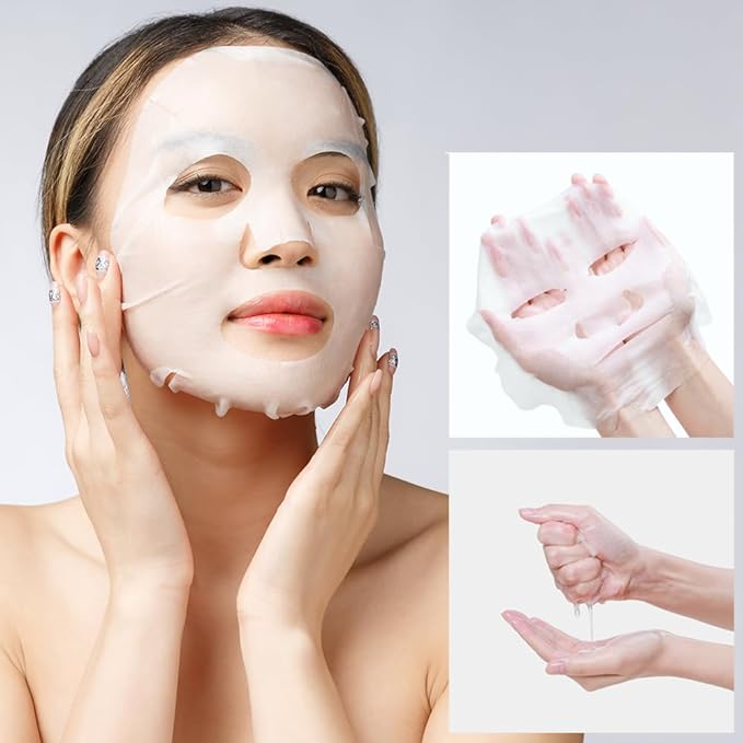 Cica Calming Mask for Face Sensitive Irritated Skin, Soothing, Moisturizing, Korean Anti Aging Face Mask, Eve Vegan, Chamomile, Hyaluronic Acid 10EA