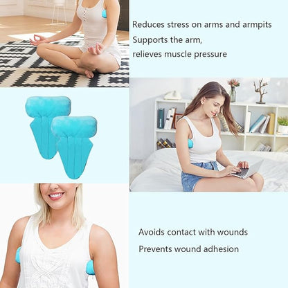 Lymphedema Axilla Pillow Mastectomy Recovery Pillow Breast Pillow Post Surgery Pillow for Cancer Lumpectomy Surgery Recovery Post-Surgery Underarm Pillow Armpit Pain Relief (2pc) (Blue)