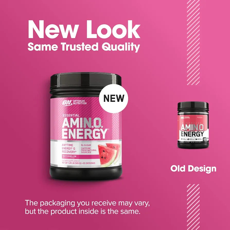 Optimum Nutrition Amino Energy - Pre Workout with Green Tea, BCAA, Amino Acids, Keto Friendly, Green Coffee Extract, Energy Powder - Watermelon, 65 Servings 