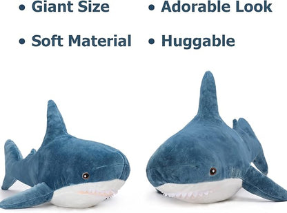 MorisMos Giant Shark Stuffed Animal Shark Plush Toys, Soft Plush Shark Hugging Pillow for Kids, 40 inch