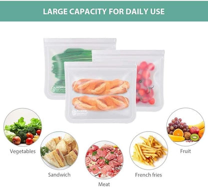 ISTAD Plastic Bag, Red, Pack of 60, Comprises: 30 bags (0.4 l) and 30 bags (1 l), Can be used over and over again since it can be re-sealed.
