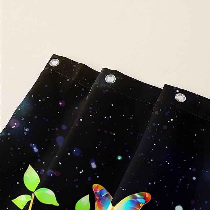 AILONEN Tree of Life Shower Curtain for Bathroom,Galaxy Starry Glowing Tree of Life Bath Curtain,Colorful Tree Shower Curtain Waterproof with 12 Plastic Hooks for Boys Girls Adults 72" W*78" H