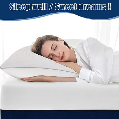 Bed Pillows for Sleeping 2 Pack, Standard Size Pillows Set of 2,Down Alternative Filling, Pillow for Back, Stomach or Side Sleepers Grey
