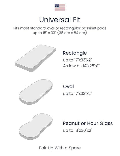 Halo Bassinest Fitted Sheets, TotAha Buttery Soft Universal Bassinet Sheets Neutral Bedside Bassinet Sheet For Girls Boys Compatible With Halo, Baby Delight, Koola, Chicco Lullago, Mika Micky Mattress