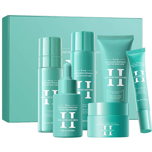 Skincare Set for Teenage Girls, 6-In-1 With Facial Cleanser, Face Serum, Cream, Eye Cream, Toner & Lotion - Basic Skincare Box, Gift for Women, Mother's Day