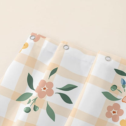 AILONEN Sea Turtle Shower Curtain for Bathroom, Sunflower Turtle Bathroom Curtain,Ocean Turtle Floral Grid Bath Curtain 60" W*72" H Polyester Waterproof Bathroom Curtain with 12 Hooks