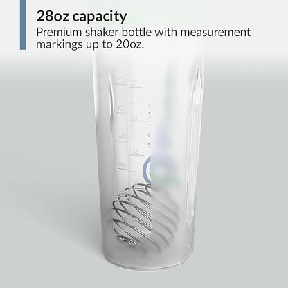 BioTRUST BlenderBottle Classic Shaker Bottle, 28-Ounce with loop, Clear/Green