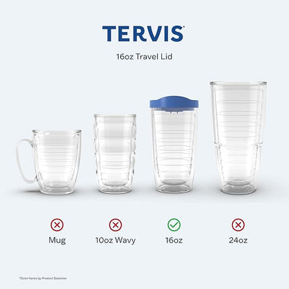 Tervis Travel Lid Made in USA Double Walled Insulated Tumbler Travel Cup Keeps Drinks Cold & Hot, Fits 16oz Tumblers, Red