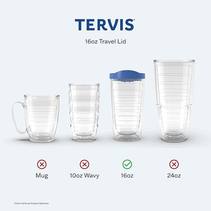 Tervis Travel Lid Made in USA Double Walled Insulated Tumbler Travel Cup Keeps Drinks Cold & Hot, Fits 16oz Tumblers, Citrus Sunrise