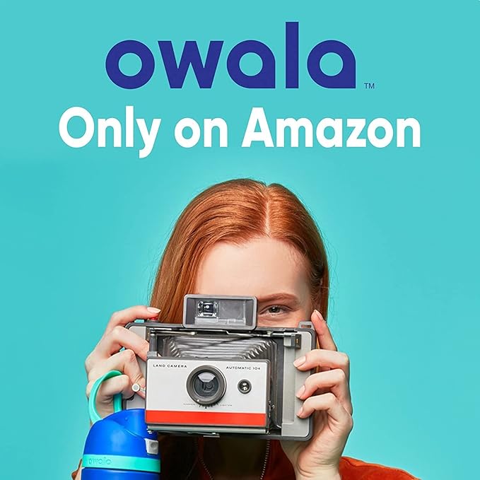 Owala FreeSip Insulated Stainless Steel Water Bottle with Straw for Sports and Travel, BPA-Free, 32oz, Foggy Tide