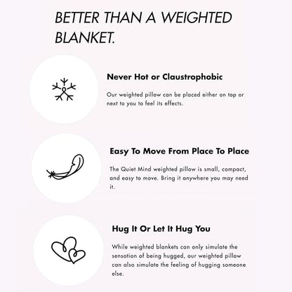 Quiet Mind The Original Weighted Pillow for Adults & Kids - (Medium, Blueberry, 9 lbs) - Weighted Body Pillow - Alternative to Weighted Blanket - Enhanced Deep Sleep and Stress Relief - Hug Pillow