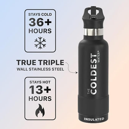 COLDEST Kids Water Bottle for School - 12 oz (Straw Lid), Insulated Stainless Steel Reusable Leak-Proof for Girls, Boys