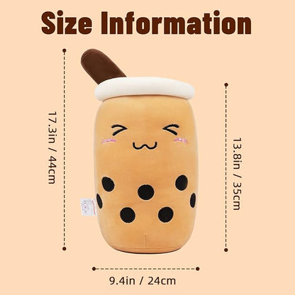 Niuniu Daddy Boba Tea Plush 20in Large/Giant/Jumbo Bubble Tea Stuffed Animals Plush Toy Pillow Cute Cuddle Stuffed Milk Tea Cuddle Pillow Food Plushies for Kids Gift