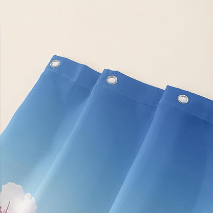 AILONEN Cute Dolphin Shower Curtain,Romantic Pink Sky Clouds Hearts Print Bath Curtain,Blue and Pink Dolphin Shower Curtain Waterproof for Bathroom Decor with 12 Plastic Hooks, 72" W*84" H