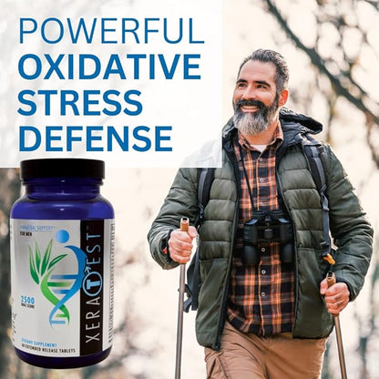 Youngevity XeraTest™ Hormonal Support for Men - Testosterone Support + Telomere Health - With Fucoidan Blend, Whole Foods, Fenugreek - Hormone-Free Botanical Supplement - (60 Extended Release Tablets)