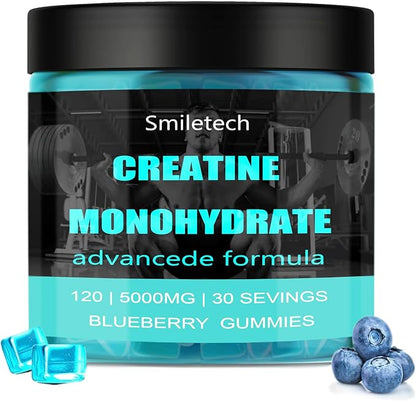 5g of Creatine Monohydrate,Creatine Gummy for Men & Women,Muscle Strength,Energy Boost,Pre-Workout Supplement,120 Gummies