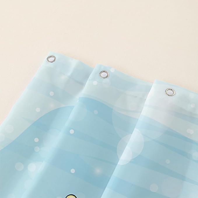 AILONEN Cute Dolphin Shower Curtain for Bathroom, Dolphin Fish Ocean Bath Curtain,Modern Minimalist Blue Waterproof Fabric Shower Curtain Set with Hooks 48" W*72" H