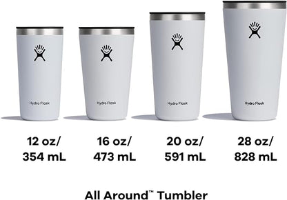 Hydro Flask All Around Stainless Steel Tumbler with Lid and Double-Wall Vacuum Insulation