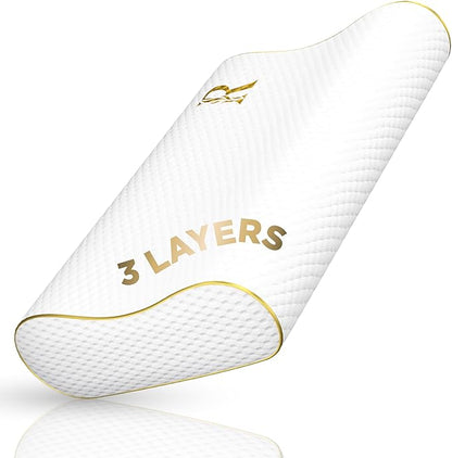 Memory Foam Pillow, King Cervical Pillow for Neck Pain, Contour Pillow, Pillow for Neck and Shoulder Pain, Neck Pain Pillow, Side Sleeper Pillow for Shoulder Pain, Side Sleeping Pillow