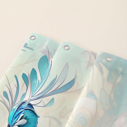 AILONEN Peacock Shower Curtain, Green Bird Shower Curtain for Bathroom Decor,Beautiful Bird Peacock Bath Curtain for Girls Women Fresh Nature Waterproof Curtains Sets 72" W*84" H