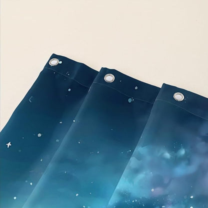 AILONEN 3D Bear Shower Curtain for Bathroom,Evening Starry Black Bear Printed Bath Curtain,Forest Wildlife Decoration Shower Curtain Waterproof 36" W*72" H