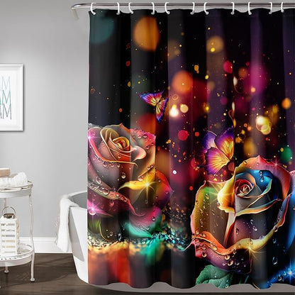 AILONEN Colorful Skull Shower Curtain for Bathroom Decor,Gradient Mushroom Skull Bath Curtain for Kids Boys Girls,Print Polyester Waterproof with 12 Plastic Hooks 72" W*78" H