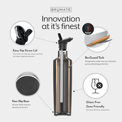 BrüMate ReHydration Mini Kids Water Bottle | 100% Leakproof Insulated Water Bottle for Kids with Straw | Stainless Steel Water Canteen | Perfect Kids Water Bottle for School | 16oz (Walnut)