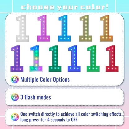 4FT Marquee Light Up Numbers Marquee Numbers 24, Choose Your Color, Including Cool White & Colorful, NO Glue Gun Needed, 2024 Graduation Decorations