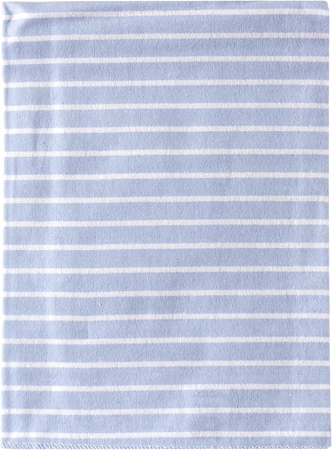 Luvable Friends Unisex Baby Cotton Flannel Receiving Blankets, Blue Stripes, One Size