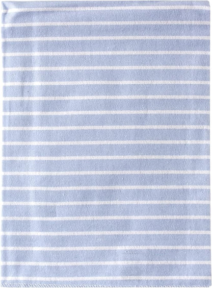 Luvable Friends Unisex Baby Cotton Flannel Receiving Blankets, Blue Stripes, One Size