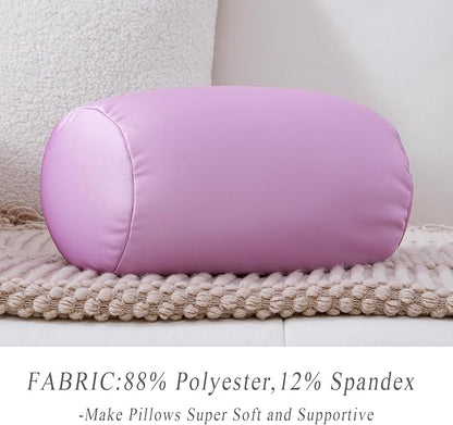 Microbead Body Pillow, Tube Microbead Bolster Bean Smooth Cool Pillow Neck Cervical Roll Pillow for Sleeping 7 x 12Inch Throw Travel Pillow Lavender