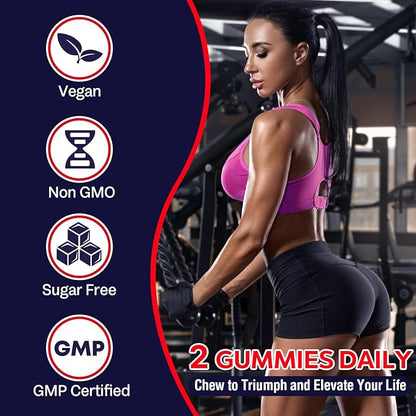 5000mg Creatine Monohydrate Gummies, Creatine for Women and Men, Chewable Creatine Pre Workout Gummies with Taurine & B6 - for Muscle, Recovery, Strength, Energy, Endurance & Performance - 120 Count