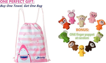 Hooded Bath Towel for Kids Extra Soft Absorbent Bath Poncho for 0-4 Years Premium Waffle + Muslin Cotton