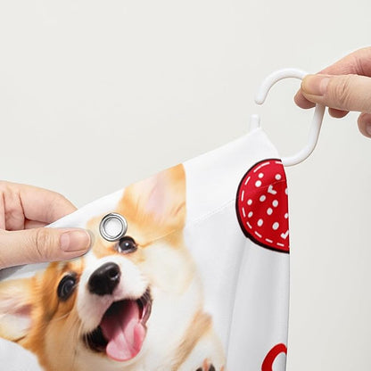 AILONEN Puppy Dog Shower Curtain for Bathroom,Cute Corgi Waterproof Bath Curtain,Pet Dog Kids Girls Dog Lover Curtain with 12 Plastic Hooks(72" W*78" H)