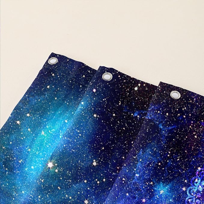 AILONEN Butterfly Shower Curtain, Mystic Moon Cloth Bath Curtain Set for Teen Adults Bathroom,Beautiful Purple Butterfly Starry Night Shower Curtain Liner,60" W*72" H